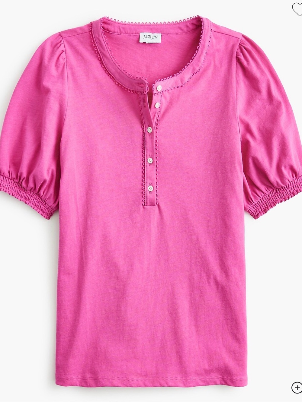 J. Crew Factory smocked Henley knit top